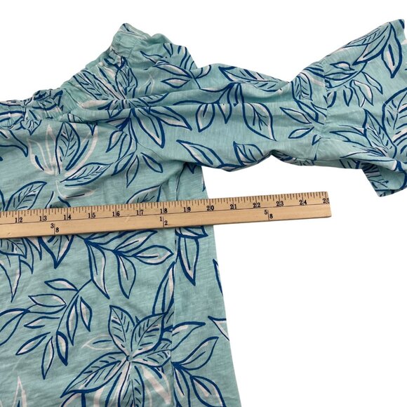 Steph Parker Collection Blue Floral Women's Off-Shoulder Top Size Large - Picture 4 of 5